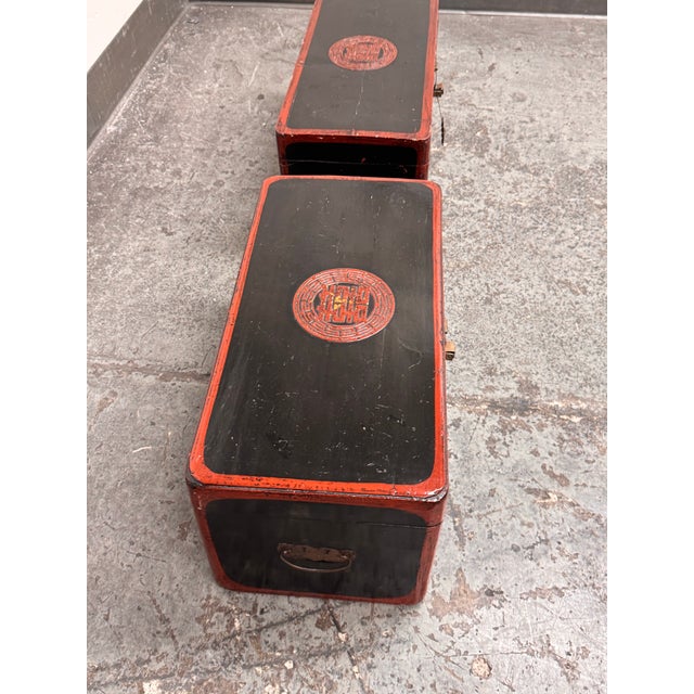 Korean Vintage Wedding Box/Dowry Chest, Pair For Sale - Image 11 of 12