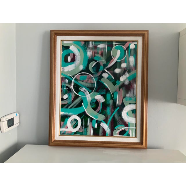 Modern Abstract Expressionist Painting, Framed For Sale - Image 9 of 10