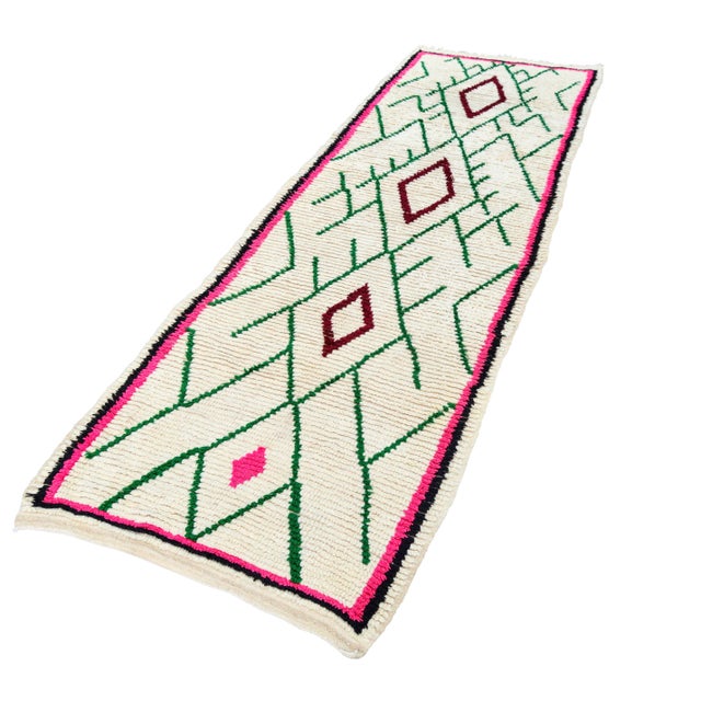 Moroccan Mid 20th Century Vintage Moroccan Runner- 9'5'' X 3'2'' For Sale - Image 3 of 10