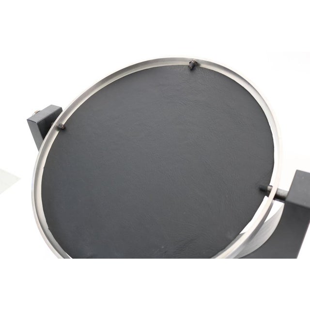 Tiltable Table Mirror with Black Marble Base and Brushed Chrome Border, Italy, 1960s For Sale - Image 9 of 18