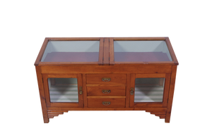 Antique Sideboard in Glass and Wood, 1890s