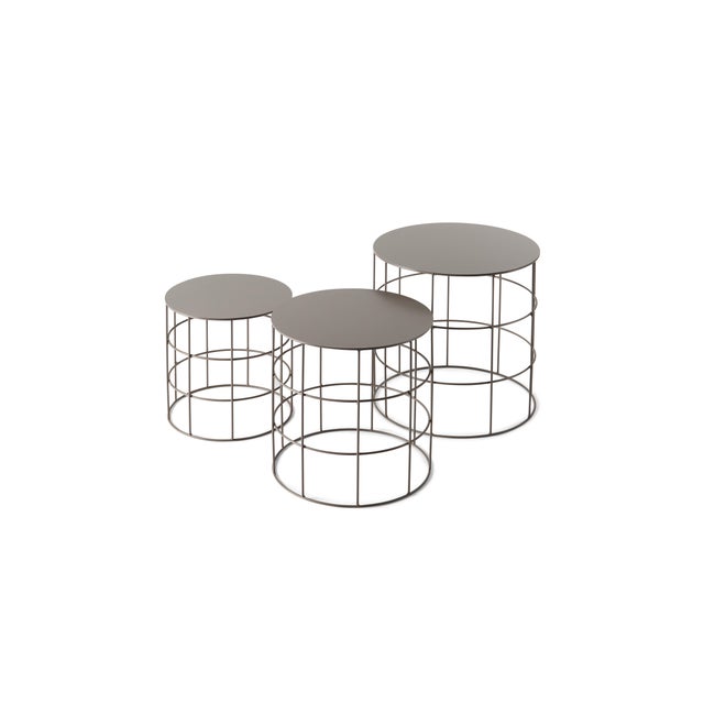 Contemporary Reton Cylindrical Coffee Tables by Antonino Sciortino for Atipico, Set of 3 For Sale - Image 3 of 5