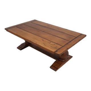 Primitive Style Distressed Finish Coffee Table For Sale