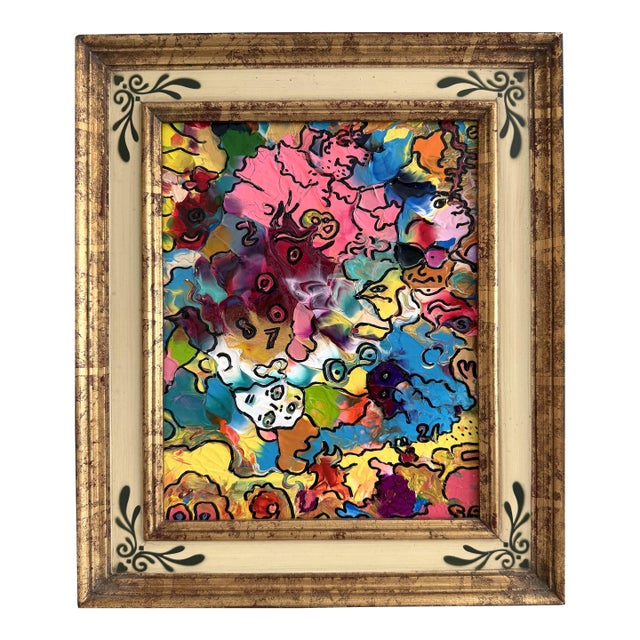 Serg Graff "The Relatives" Abstract Acrylic Painting Framed Outsider Art Coa For Sale