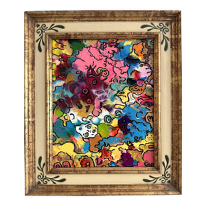 Serg Graff "The Relatives" Abstract Acrylic Painting Framed Outsider Art Coa