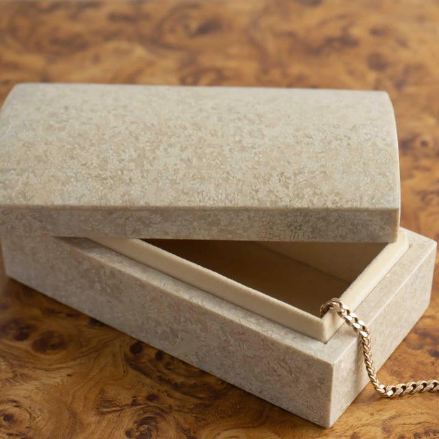 Vintage Stone Treasure Chest Jewelry Box For Sale In New York - Image 6 of 11