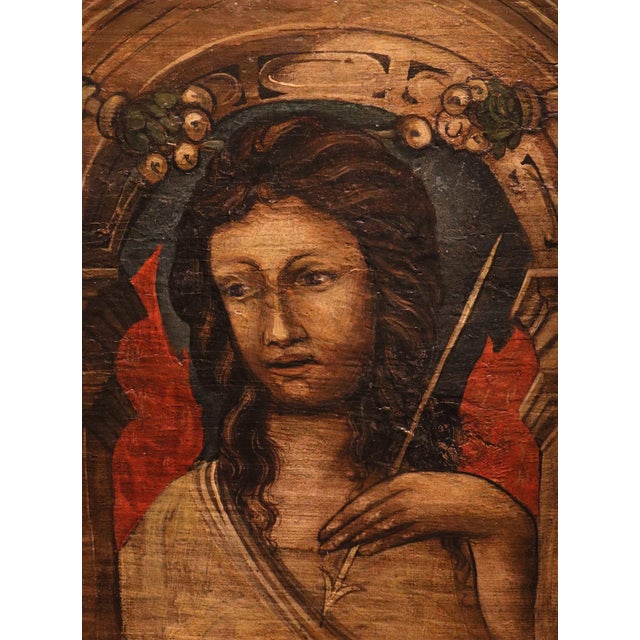 17th Century Bonifacio Bembo Seguace, Pair of Panels of Saint Sebastian Guerriero, 1620, Oil on Board For Sale - Image 5 of 15