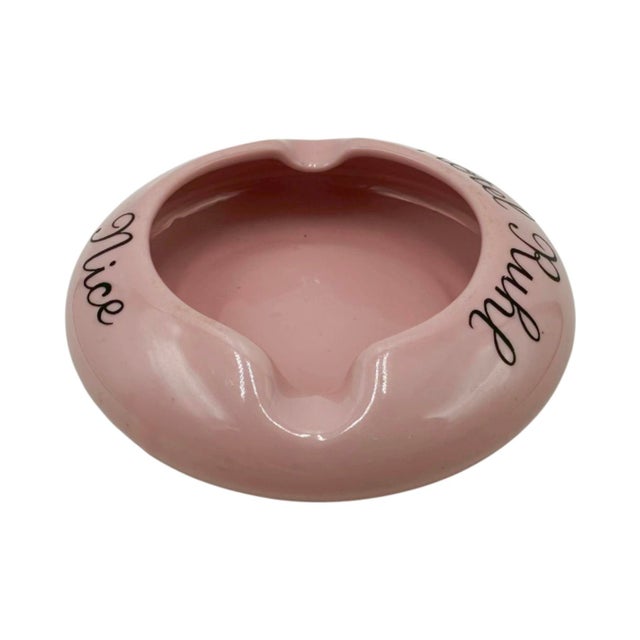 Vintage Hotel Ruhl Nice France Pink Ashtray Catchall Dish For Sale - Image 4 of 10