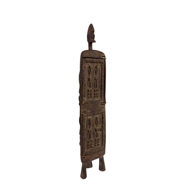 Vintage Unique Dogon Hand Carved Wooden Box Mali 18.5" H For Sale - Image 9 of 9