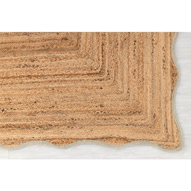 8x10Ft. Laurel Wave Scallop Edge Jute Rug For Sale - Image 6 of 12