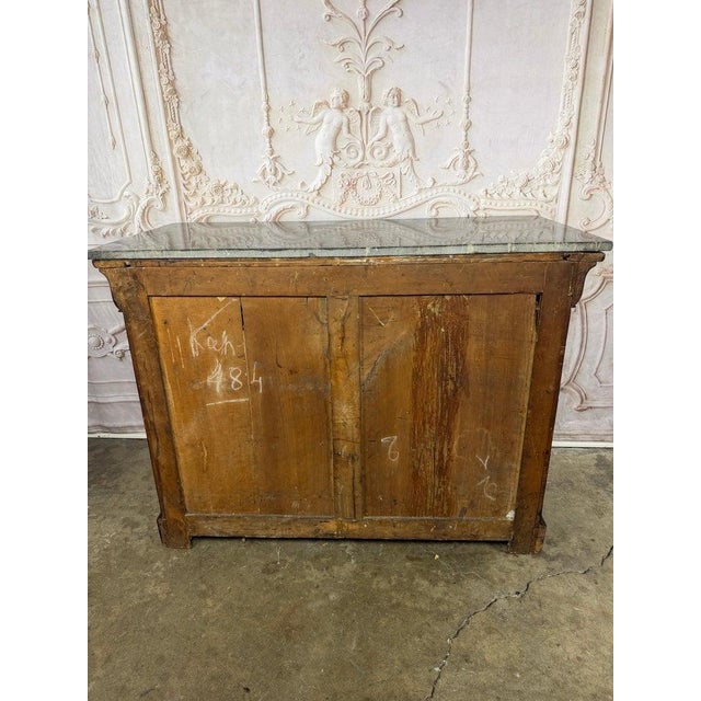 Antique French Louis Philippe Burl Walnut Commode-Marble Top For Sale - Image 12 of 15