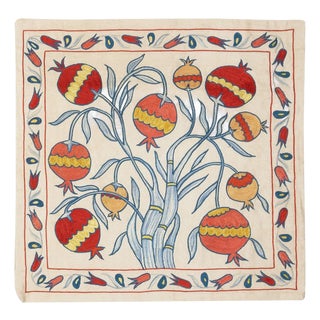 21"x21" 100% Silk Cushion Cover. Hand-Embroidered Pillowcase. Luxury Lace Pillow For Sale