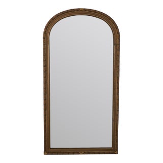 Vintage Large Dome Top Gilt Gold Carved Mirror For Sale
