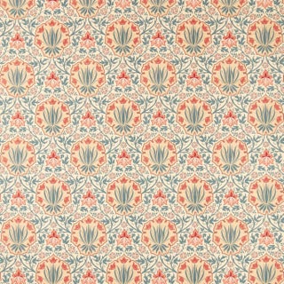 Morris & Co. Iris & Rose Fabric in Indigo/Crimson For Sale