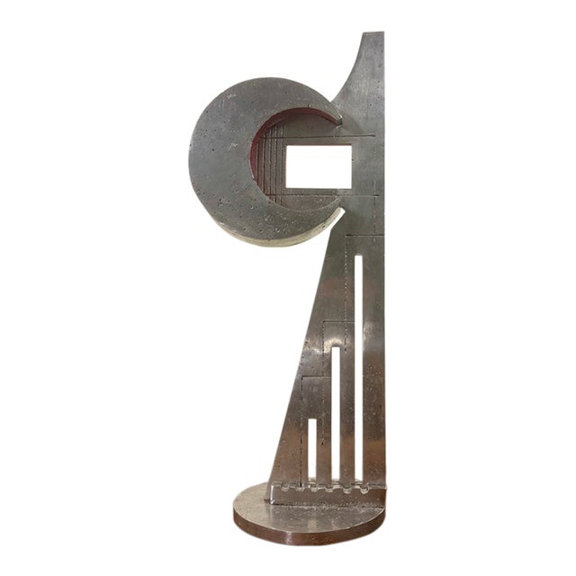 1977 Signed Aluminum Abstract Sculpture by Beni Winkler For Sale
