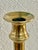 Mid to Late 18” Solid Brass Column Form Candlesticks With Octagonal Bases Vintage Hollywood Regency For Sale - Image 4 of 7