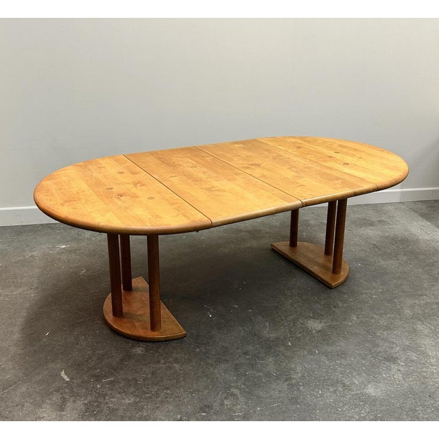 Brutalist Sculptured Chairs and Alder Wood Table by Team, Set of 7 For Sale - Image 11 of 16