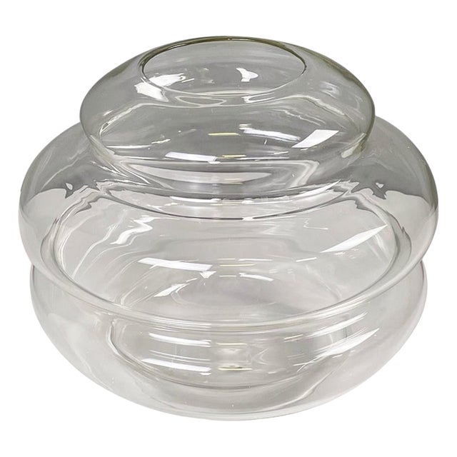 Modern Italian Glass Vase with Round Shape by Roberto Faccioli, 1990s For Sale