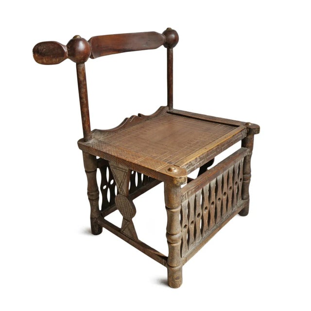 Antique African Baule Chief Chair For Sale - Image 4 of 11