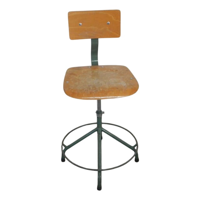 Swivel Stool with Backrest, 1970 For Sale