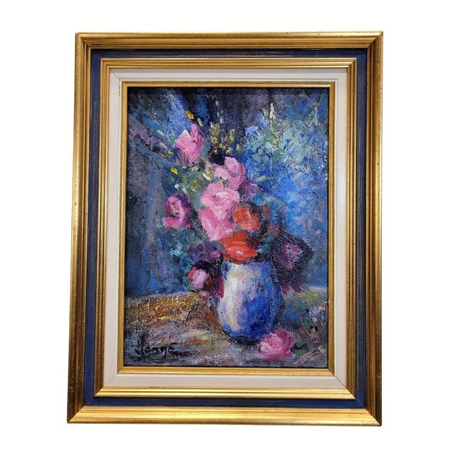 Oil on canvas “Floral Still Life”, late 20th century - France Technique: Oil on canvas Title of the work: “Floral Still...