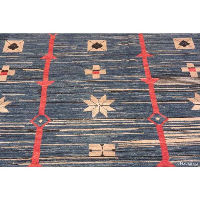 Textile Nazmiyal Collection Geometric Swedish Design Contemporary Area Rug For Sale - Image 7 of 9