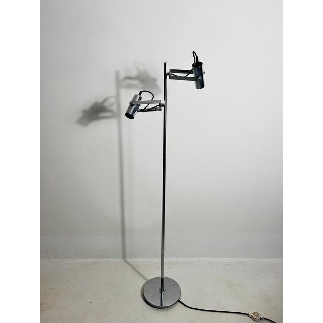 Mid-Century Modern Midcentury Modern German Chrome Floor Lamp, 1970s For Sale - Image 3 of 14