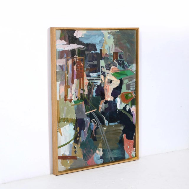 This elegant and compelling modernist color field painting was realized by the esteemed contemporary artist Rebecca Allan...