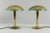 Set of 2 Art Deco style table lamps/pillow lamps, Germany, 1980s, gold-colored metal construction, one light source...