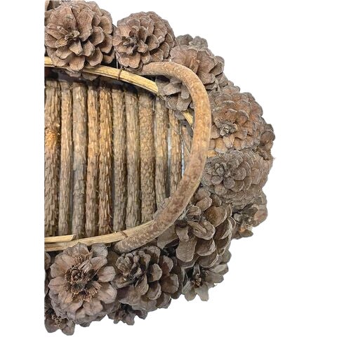 Vintage Pine Cone Basket For Sale - Image 4 of 4