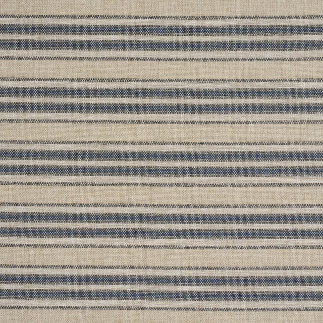 2020s Schumacher Even Keel Outdoor Stripe Fabric In Navy For Sale - Image 5 of 5