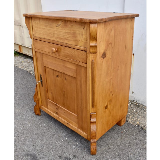 Wood Pine One Door Lift-Top Dresser Base, Netherlands For Sale - Image 7 of 12