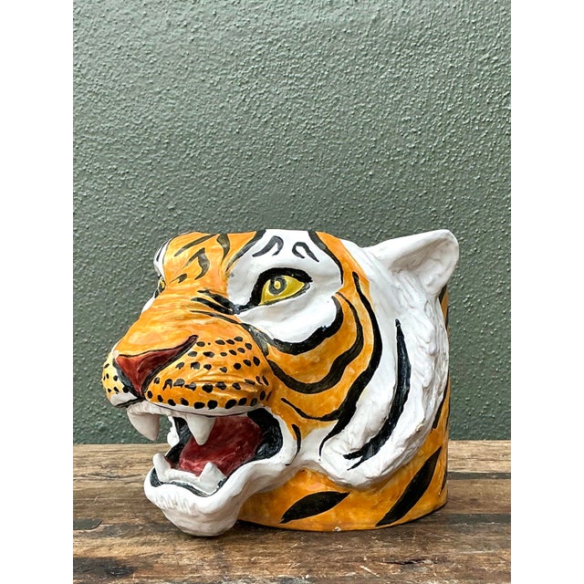 This striking vintage Italian cache pot is a vibrant celebration of eccentric maximalist design and high-spirited...