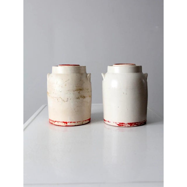 Vintage Stoneware Cookie Jars - Set of 2 For Sale - Image 6 of 12