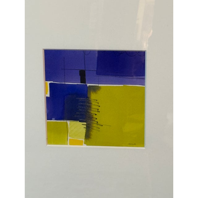 Abstract Isabel Wyatt "Blue Yellow Study" Original Painting For Sale - Image 3 of 10