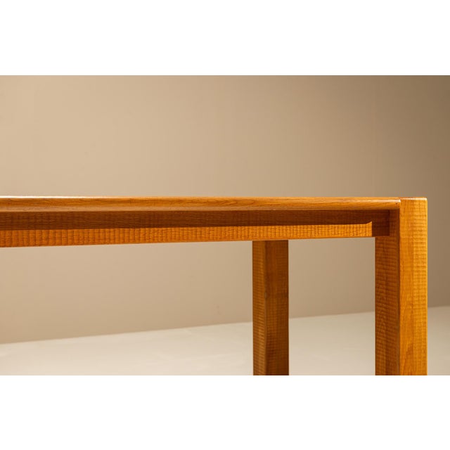 Oak Dining Table with Botticino Marble Inlay from Officina Rivadossi, Italy 1970s For Sale - Image 8 of 15