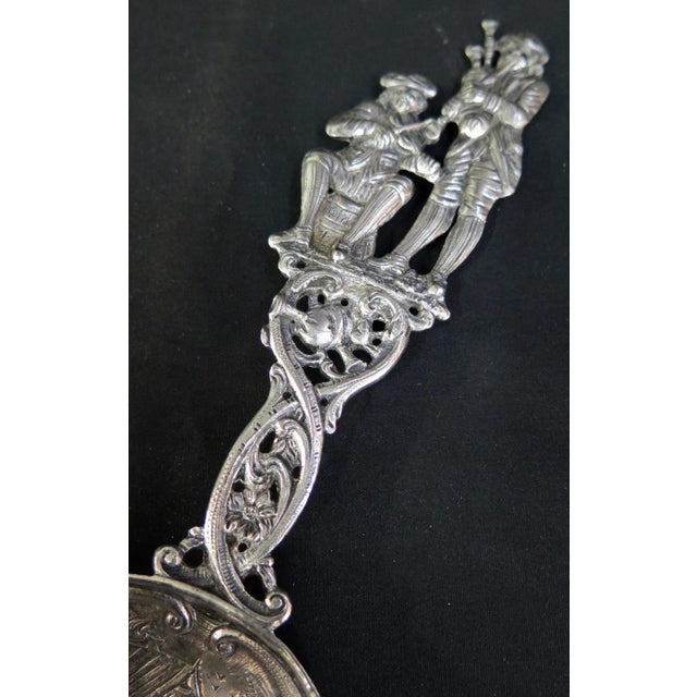 Art Deco Vintage Continental Silver Serving Spoon For Sale - Image 3 of 7