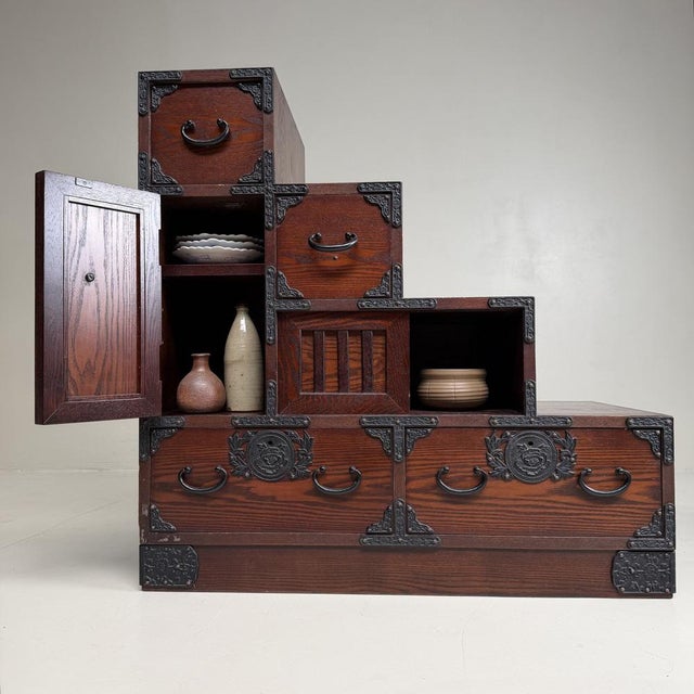 Beige Vintage Japanese Kaidan-Dansu Step Chest, 1970s For Sale - Image 8 of 18