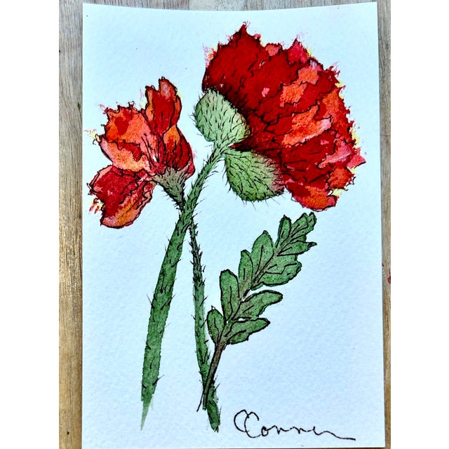 Red Poppies are beautiful for a few brief moments before the petals drop. I captured the beauty of these buds on my flower...