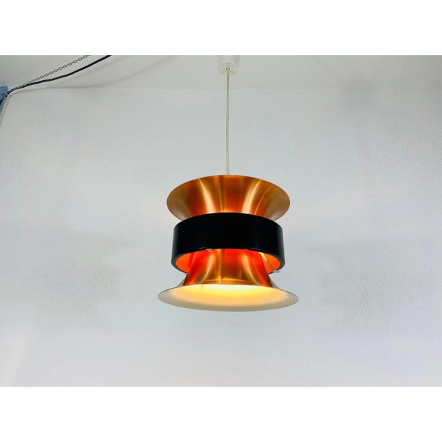 Mid-Century Modern Danish Copper and Black Pendant Lamp, 1960s For Sale - Image 3 of 13