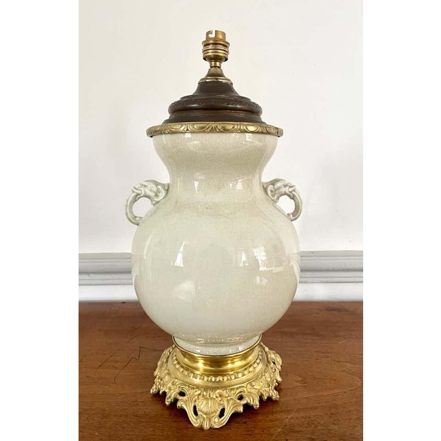 Lamp in Cracked Glazed Chinese Porcelain, 1800s For Sale - Image 3 of 15