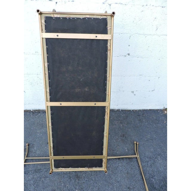 Large Vintage Painted Metal Upholstered Vanity Bench Stool For Sale - Image 10 of 11