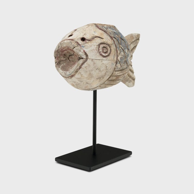 Hand-carved from reclaimed wood, this colorful koi fish is a traditional symbol of harmony, wealth and luck. The rustic...