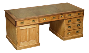 Antique London North Western Railway Station Master's Campaign Desk, 1880s