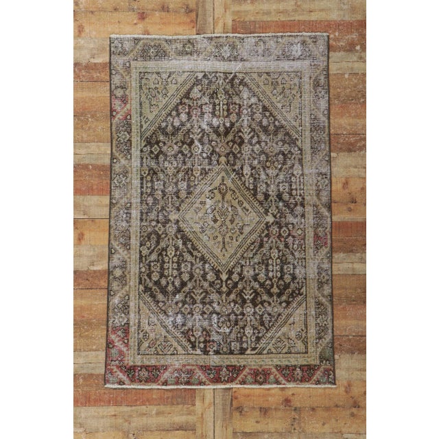 Antique-Worn Persian Mahal Rug - 3'10 X 8'06 For Sale - Image 11 of 11
