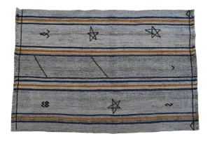 1970s Vintage Flat Weave Turkish Kilim Rug. Organic Wool Special Braided Area Rug 2'8" X 3'10"