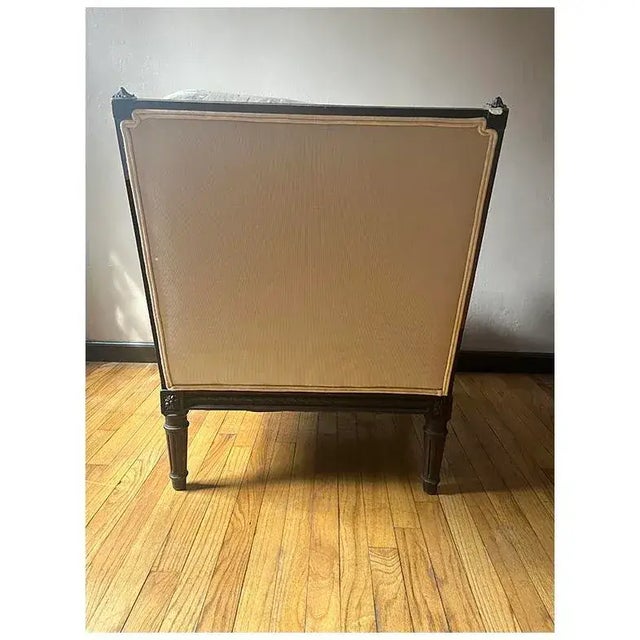 Antique White Early 20th Century Louis XVI Bergère Chair For Sale - Image 8 of 13