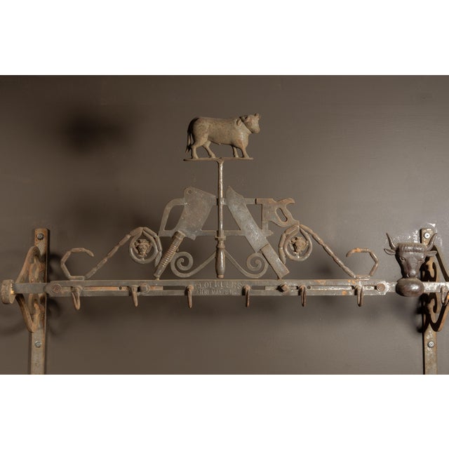 Industrial 1880s Bernard Gloekler Co. Butcher’s Hanging Rack For Sale - Image 3 of 10