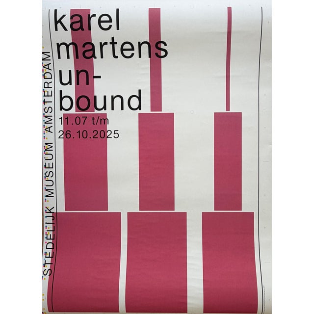 Exhibition poster Unbound (2025) by Karel Martens, one of the Netherlands’ most influential graphic designers. Designed by...