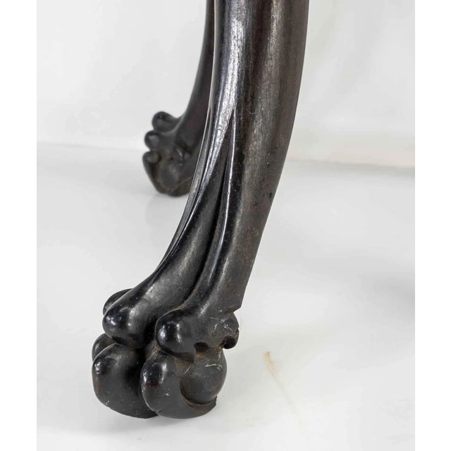 Chinoiserie Chinese Carved Faux Bamboo Marble Top Table For Sale - Image 3 of 13